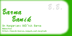 barna banik business card